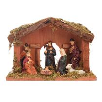 Conjunto de bonecos de presépio, estábulo de Natal em resina, 5 peças Conjunto de bonecos de presépio, estábulo de Natal em resina, 5 peças