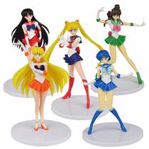 Conjunto de bonecos de Sailor Moon, pacote com 5 estátuas de PVC