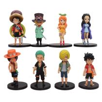 Conjunto de bonecos de uma peça, 8 peças, itens colecionáveis de PVC de 7,5 cm Conjunto de bonecos de uma peça, 8 peças, itens colecionáveis de PVC de 7,5 cm