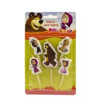 Conjunto de bonecos de velas Masha and the Bear para bolo de aniversário Conjunto de bonecos de velas Masha and the Bear para bolo de aniversário