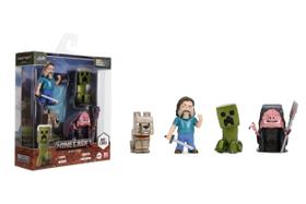 Conjunto de bonecos Jada Metalfigs Minecraft Movie, pacote com 4, 6 cm para crianças Conjunto de bonecos Jada Metalfigs Minecraft Movie, pacote com 4, 6 cm para crianças
