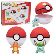 Conjunto de bonecos Jazwares Pokémon Clip 'N' Go Pokeball & Battle, pacote com 3