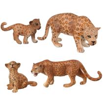 Conjunto de bonecos Leopard Family 4 peças em PVC Educational Kids 3+