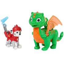 Conjunto de Bonecos Paw Patrol - Cavaleiros de Resgate Marshall com Dragão Jade