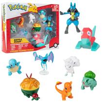 Conjunto de bonecos Pokémon Battle Ready 8 peças Charmander Bulbasaur