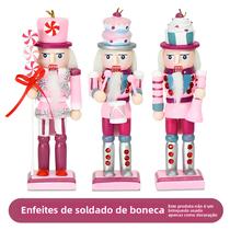 Conjunto De Bonecos Quebra-Nozes 3 Peças Artesanais De Madeira Soldado Quebra-Nozes Decoração De Conjunto De Bonecos Quebra-Nozes 3 Peças Artesanais De Madeira Soldado Quebra-Nozes Decoração De