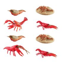 Conjunto de bonecos realista de lagostim e camarão, 8 peças de animais marinhos de PVC Conjunto de bonecos realista de lagostim e camarão, 8 peças de animais marinhos de PVC