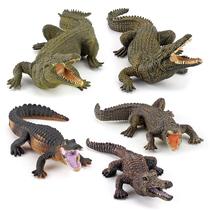 Conjunto de bonecos Realistic Crocodile, 5 peças, PVC, miniatura, crianças a partir de 3 anos