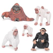 Conjunto de bonecos Realistic Gorilla, 5 peças, PVC Orangutan White Go