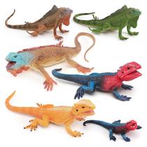 Conjunto de bonecos Realistic Lizard, 6 peças, PVC, iguana, barbudo