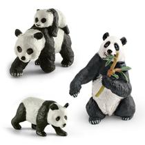 Conjunto de bonecos Realistic Panda PVC para bebês e adultos Panda, 3 peças