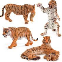 Conjunto de bonecos Realistic Tiger PVC Wild Animal, 4 peças de brinquedo infantil Conjunto de bonecos Realistic Tiger PVC Wild Animal, 4 peças de brinquedo infantil