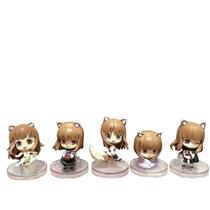 Conjunto de bonecos Spice and Wolf Holo Chibi, 5 peças de mini brinquedo de anime Conjunto de bonecos Spice and Wolf Holo Chibi, 5 peças de mini brinquedo de anime