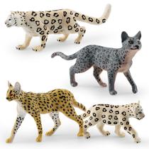 Conjunto de bonecos Wild Cat PVC Leopard Snow Serval Caracal Ocelot Conjunto de bonecos Wild Cat PVC Leopard Snow Serval Caracal Ocelot