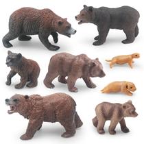 Conjunto de bonecos Wild Forest Animal, 16 peças de PVC, urso preto asiático