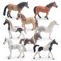 Conjunto de bonecos Wild Horse, 8 peças realistas de PVC árabe e galês para crianças Conjunto de bonecos Wild Horse, 8 peças realistas de PVC árabe e galês para crianças
