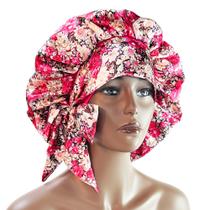 Conjunto de bonés de dormir de dupla camada, floral acetinado, aba larga Conjunto de bonés de dormir de dupla camada, floral acetinado, aba larga
