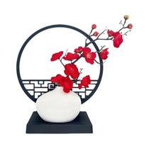 Conjunto De Bonsai De Flor De Ameixa Artificial De 15cm Com Base De Tela, Decoração Elegante