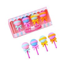 Conjunto De Borrachas Em Formato De Donut Fofo, 4 Peças, 3D Destacáveis, Material Escolar Para