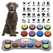 Conjunto de botões Dog Talking Acools 8 botões com tapete e adesivos