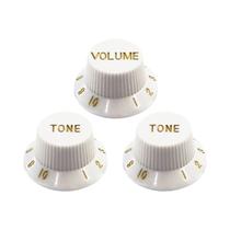 Conjunto De Botões Strat 3 Peças 1-Volume 2-Tone Para Acessórios De Guitarra Elétrica