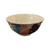 Conjunto de bowl em cerâmica mini floral laranja kit 4 peças