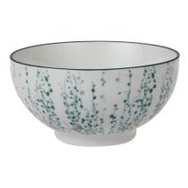 Conjunto de bowls de cerâmica branca e azul - 4 peças