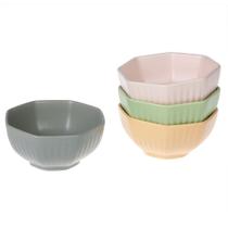 Conjunto de bowls de cerâmica colorido - 4 peças LH0057
