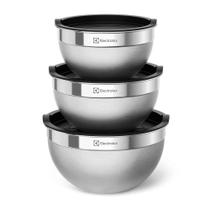Conjunto de bowls de inox com tampa plástica - electrolux