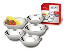 Conjunto De Bowls Em Inox 5 Peças Class Home Conjunto De Bowls Em Inox 5 Peças Class Home