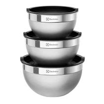 Conjunto de Bowls Inox 3 Pcs com Tampa Electrolux Conjunto de Bowls Inox 3 Pcs com Tampa Electrolux