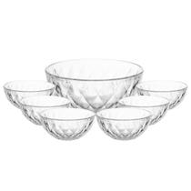 Conjunto de Bowls para Sobremesa 7 Peças de Vidro Potes Tigela Diamond