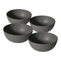 Conjunto de Bowls Plástico São Bernardo Preto 4 Peças 1,1L