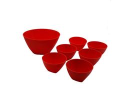 Conjunto de Bowls Sobremesa Tigela Saladeira Pote 7 peças Verde Água