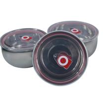 Conjunto De Bowls Tigelas De Inox 3 Peças Com Tampa Plástica Conjunto De Bowls Tigelas De Inox 3 Peças Com Tampa Plástica