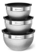 Conjunto De Bowls Tigelas Inox Com Tampa Plástica Electrolux