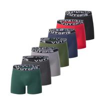 Conjunto De Boxers Casuais Longos Em Cores Sólidas Para Homens plus Size, 4/7 Peças, Calças De Canto