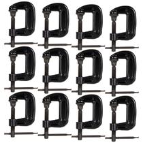 Conjunto de braçadeiras em C de ferro fundido Buff, pacote com 12 polegadas, para carpintaria