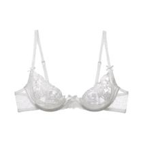 Conjunto De Bralette Ultrafino Sem Fio Com Recortes Em Renda MOYISU Parisian Sheer Sem Bojo