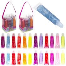 Conjunto de brilho labial Expressions, 24 peças, aromatizado com estojo de transporte