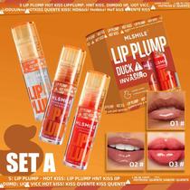 Conjunto De Brilho Labial Hidratante Com Boca De Pato, 3 Peças, Fragrância De Frutas, Brilho