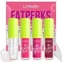 Conjunto de brilho labial LjyBobin Tinted Lip Oil de longa duração 80mL x4
