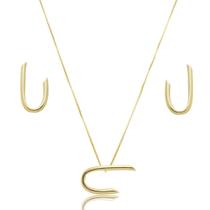 Conjunto De Brinco E Colar Gota Vazada Alta Fusão