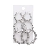 Conjunto De Brincos De Argola Grande Círculo De Bambu Cor Dourada Para Mulheres Joias Clássicas De Conjunto De Brincos De Argola Grande Círculo De Bambu Cor Dourada Para Mulheres Joias Clássicas De