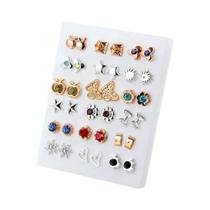 Conjunto De Brincos De Coração Com Pérolas Douradas E Prateadas Para Mulheres, Joias De Plástico Com
