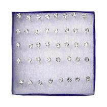 Conjunto De Brincos De Cristal Multicoloridos Com 20 Pares, Piercing Redondo Para Mulheres E Homens,