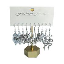 Conjunto De Brincos De Metal Estilo Gótico De Halloween Para Mulheres, 5 Pares Com Caveira, Morcego, Conjunto De Brincos De Metal Estilo Gótico De Halloween Para Mulheres, 5 Pares Com Caveira, Morcego,