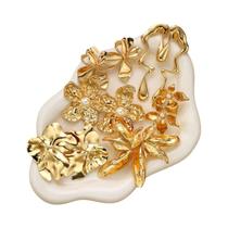 Conjunto De Brincos De Pérola Geométrica Vintage Dourada Para Mulheres, 12 Peças, Elegante Moda Em