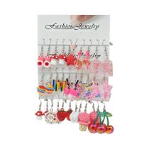 Conjunto De Brincos De Resina Em Cores Doces, Desenhos De Cereja, Cogumelo, Donut E Sorvete