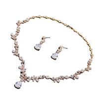 Conjunto De Brincos E Colar De Zircônia Luxuosa ZAKOL, Joias De Cristal AAA Para Casamento E Festas Conjunto De Brincos E Colar De Zircônia Luxuosa ZAKOL, Joias De Cristal AAA Para Casamento E Festas